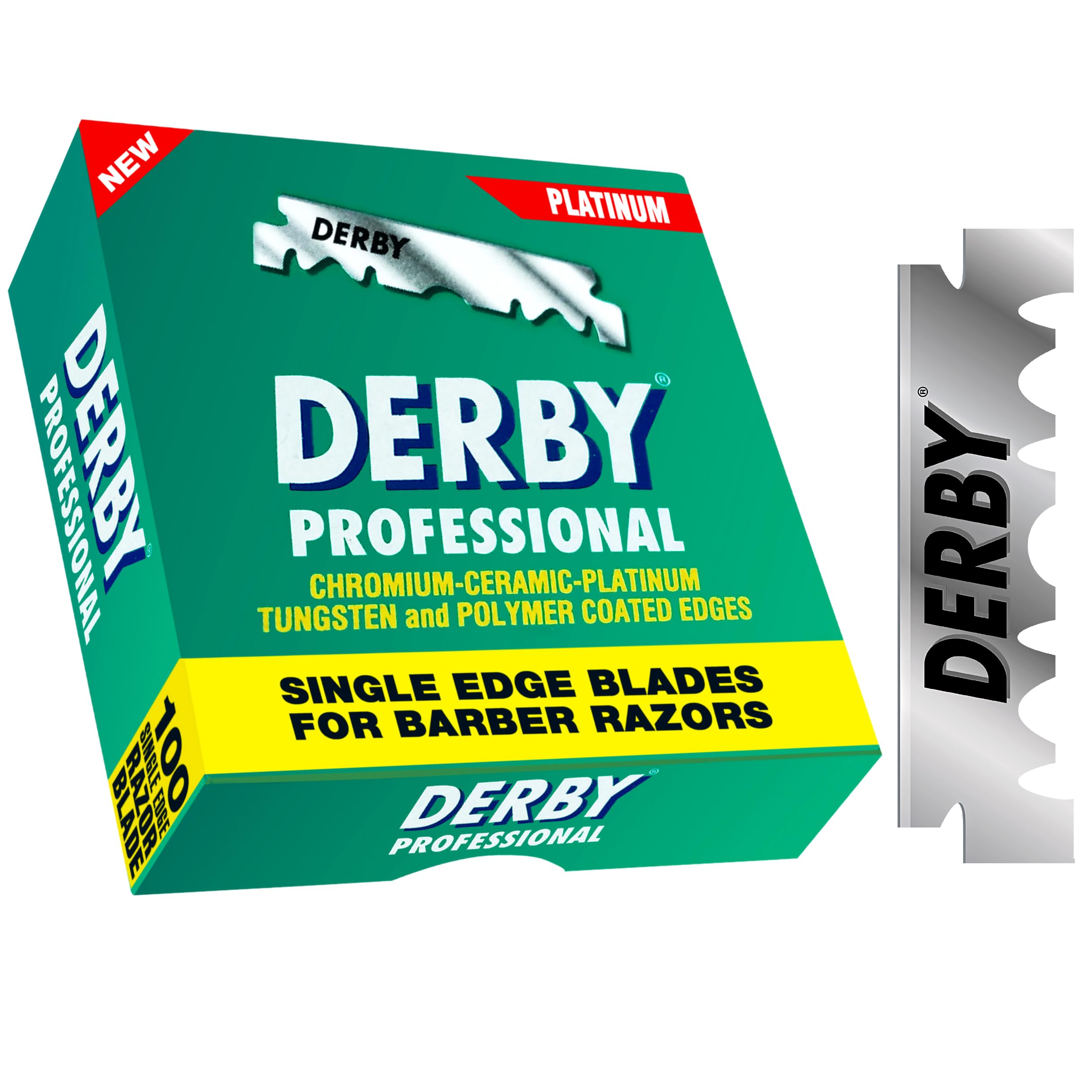 Derby lames professionnelles, compatibilité rasoir droit, excellente stabilité pendant les usages prolongés.