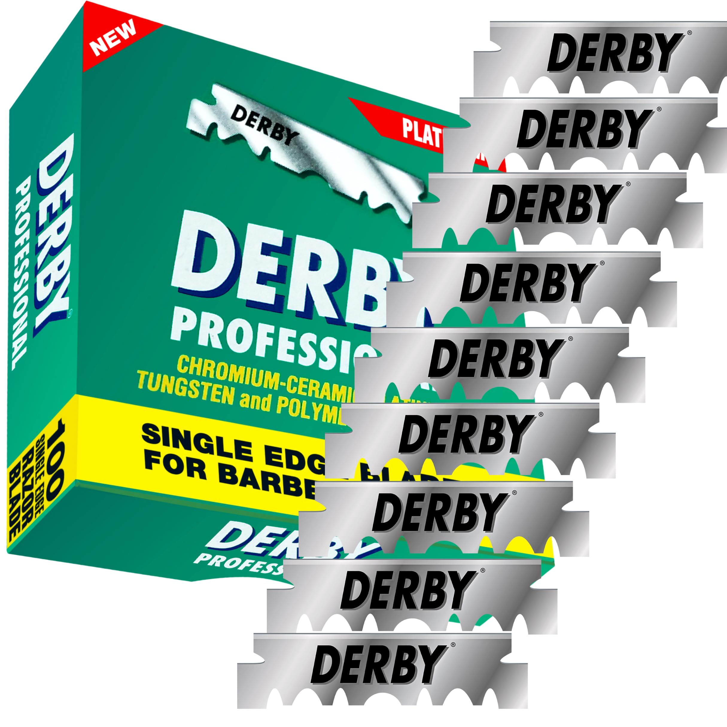 Derby lames professionnelles à arête unique: précision constante pour rasage droit.