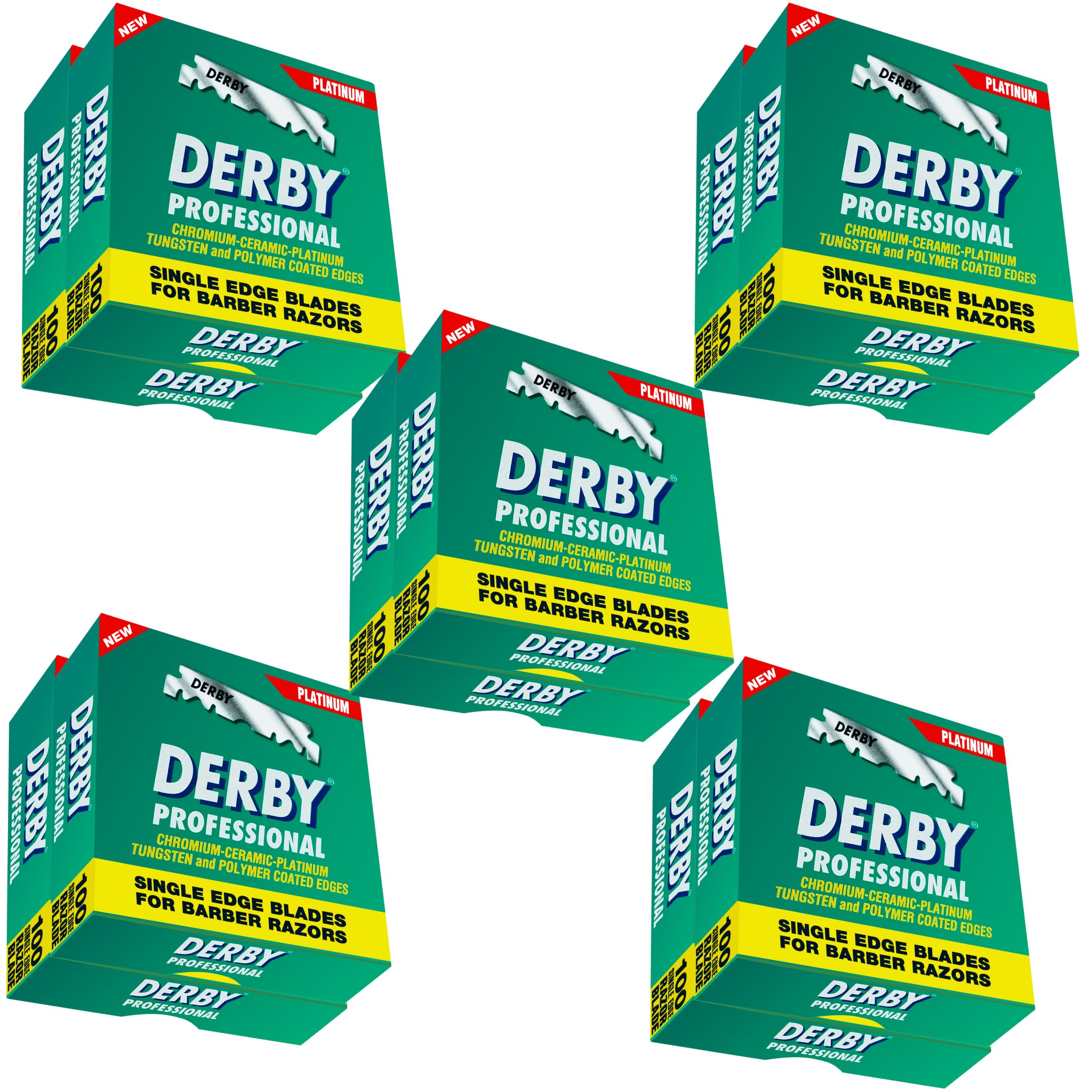 Derby lames professionnelles à arête unique, pack complet pour rasoir droit et sessions prolongées.