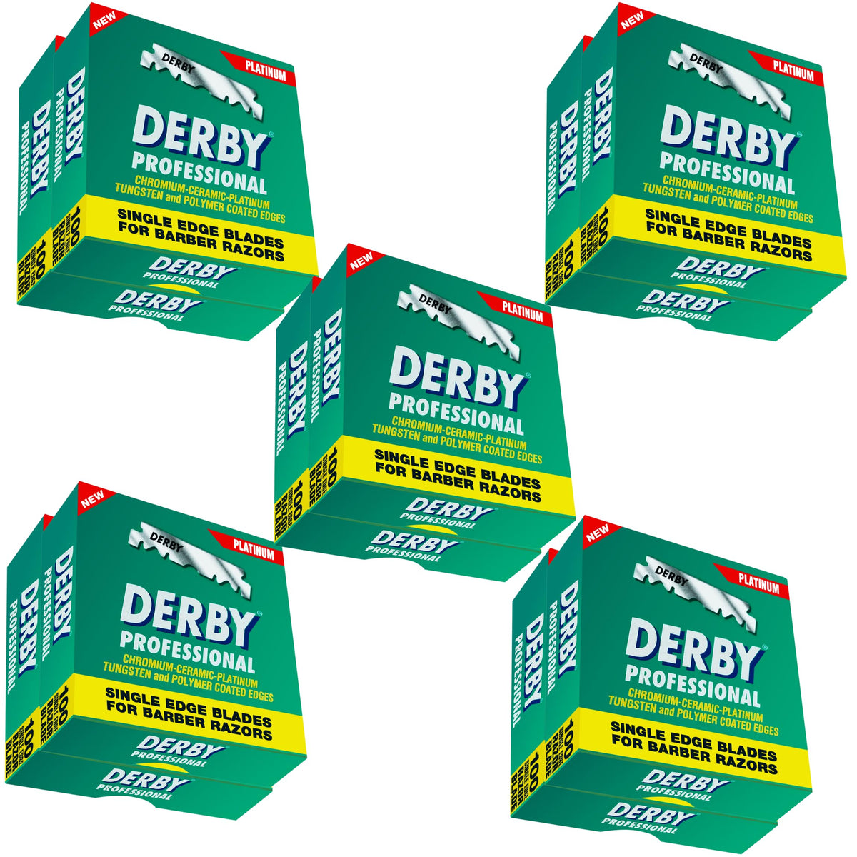 Derby lames professionnelles à arête unique, pack complet pour rasoir droit et sessions prolongées.