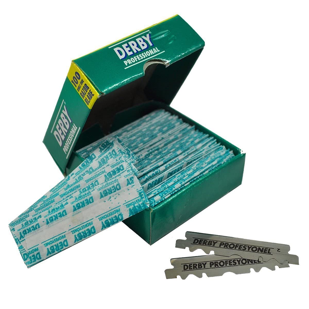 Lames Derby compatibles avec tous les rasoirs droits et shavettes, utilisation polyvalente.