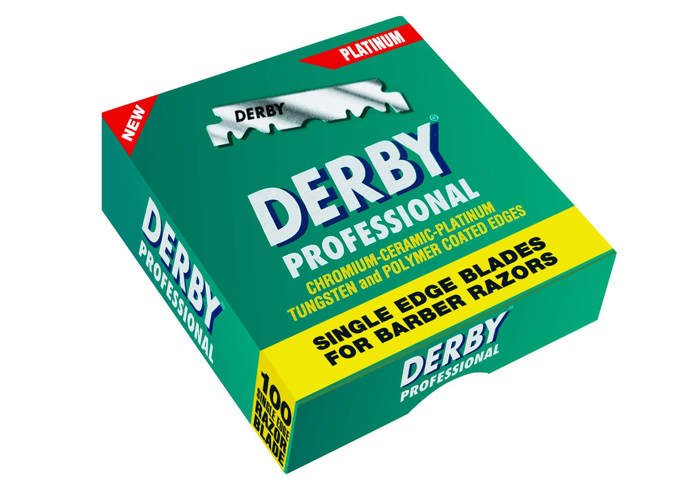 Paquet Derby professionnel avec 100 lames, pratique et prêt à l'emploi.