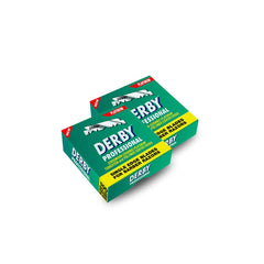 Lames Derby professionnelles à lame simple, ensemble prêt à l'emploi pour rasage précis.
