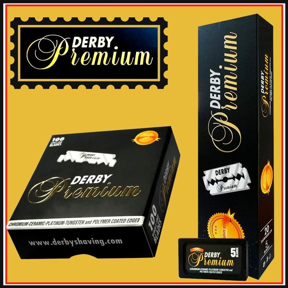 Lames Derby Premium affûtées avec précision pour une coupe nette.