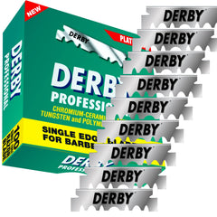 Lame Derby Professionnel, rasoir droit, tranche simple offrant une coupe nette et régulière