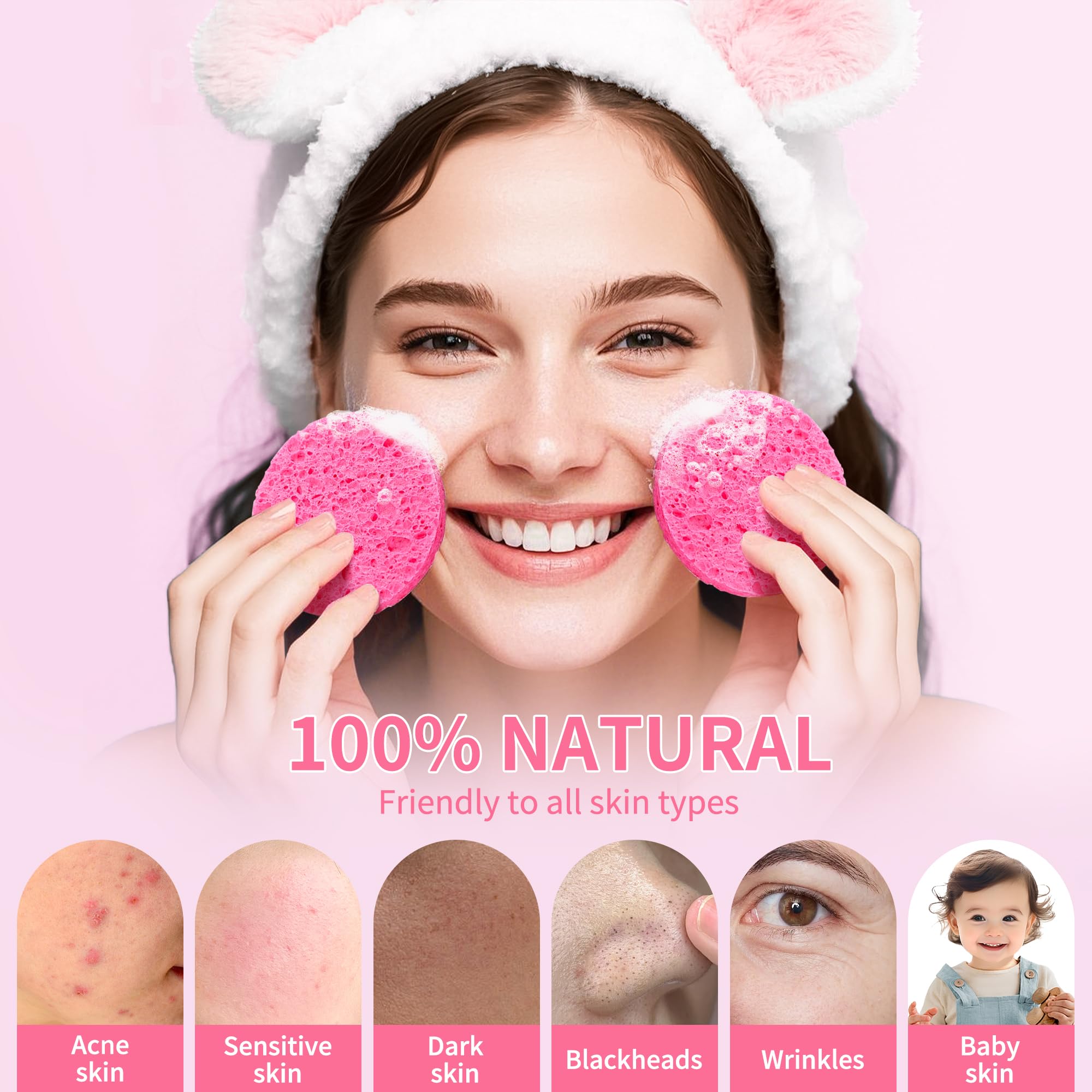 Éponge visage exfoliation légère Derloyo, révèle peau lumineuse en douceur.