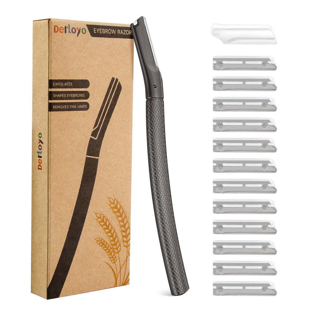 Rasoir derloyo pour sourcils avec 12 lames, précision et douceur.
