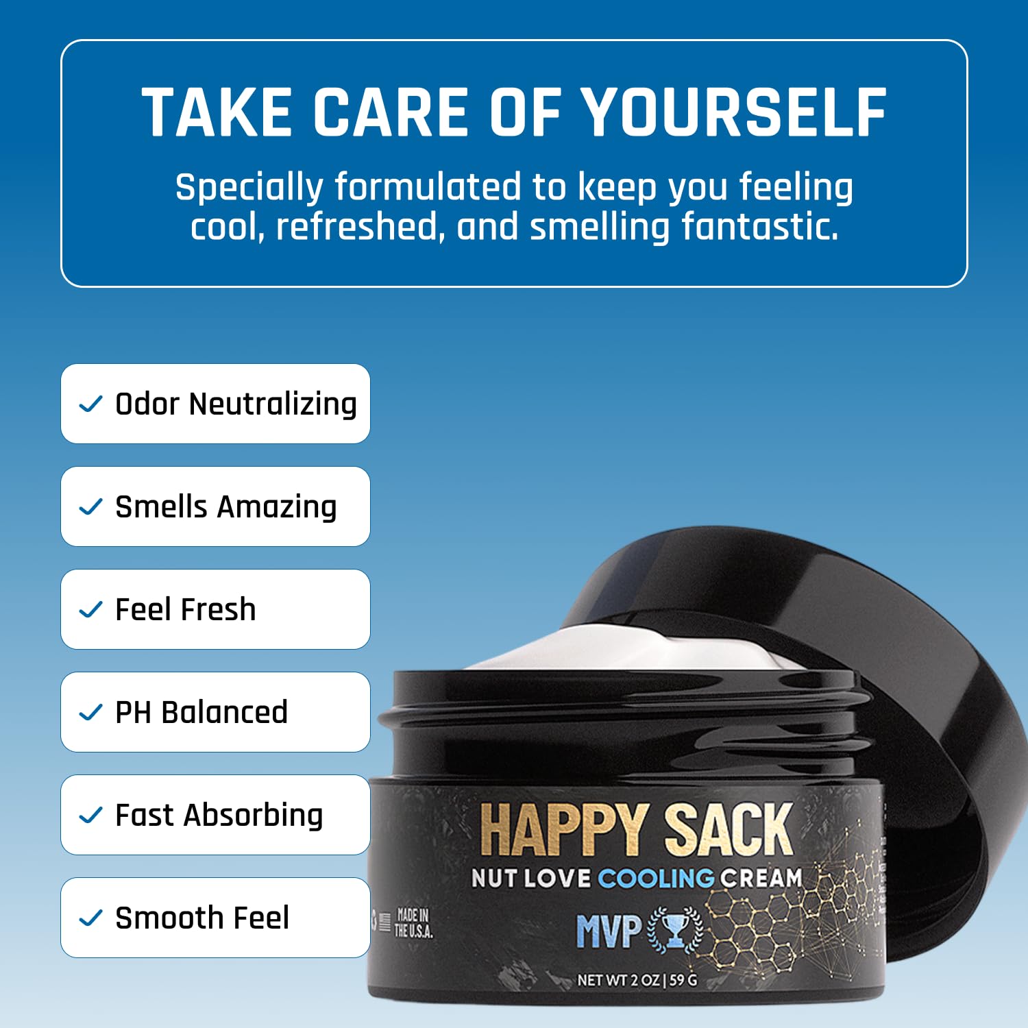 Derm Dude Happy Sack - absorption rapide qui laisse la peau légère et sèche
