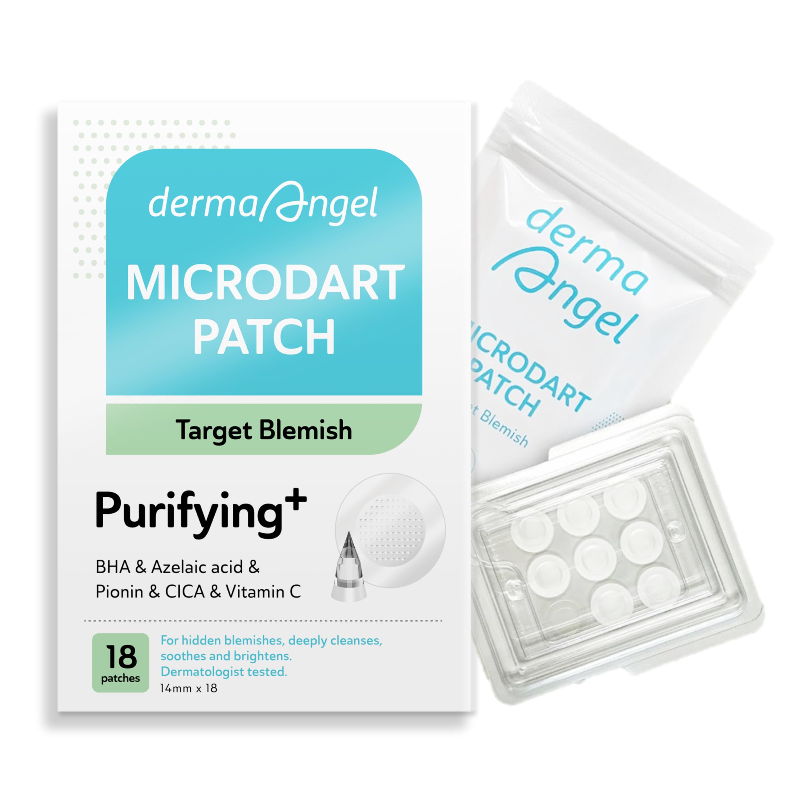 DERMA ANGEL Microdart patches target deep blemishes for discreet overnight care