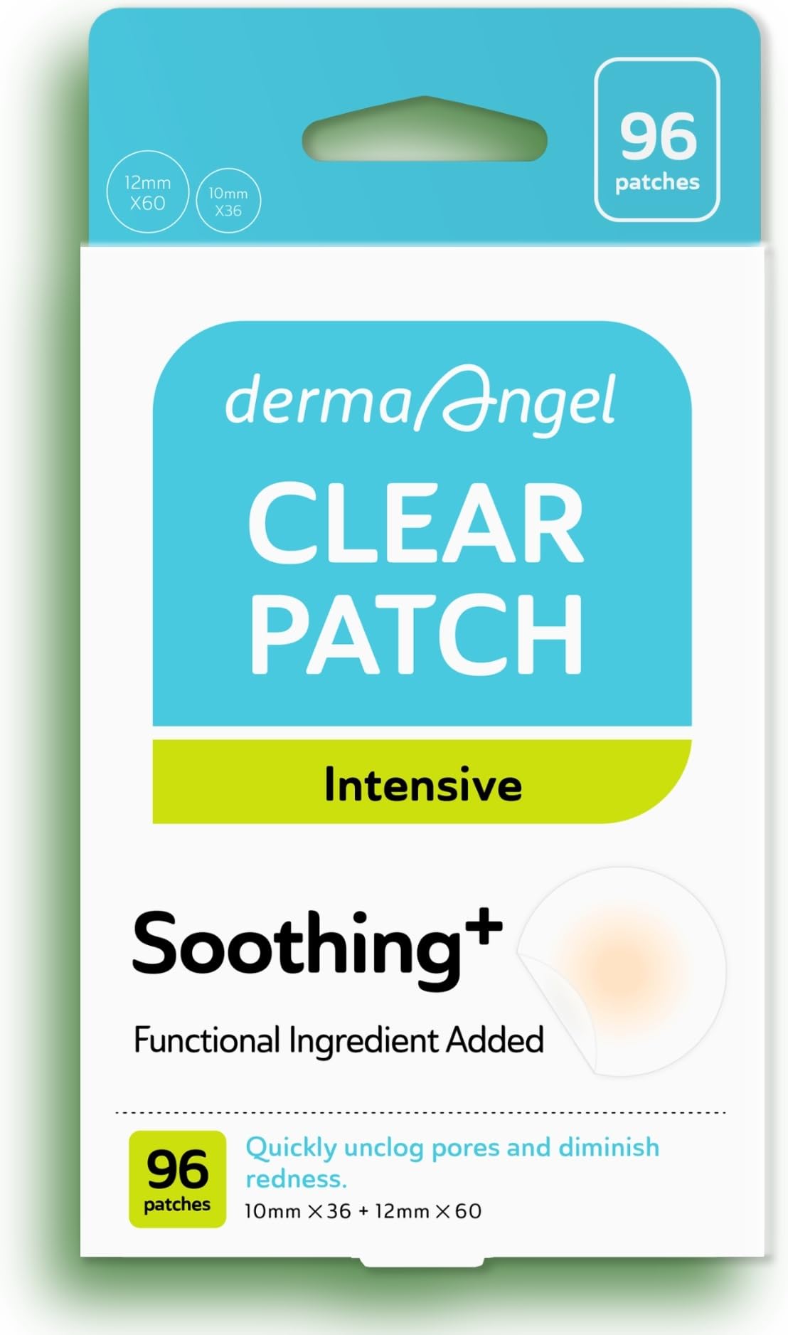 Pansement DERMA ANGEL visage translucide, discret et efficace pour les imperfections.