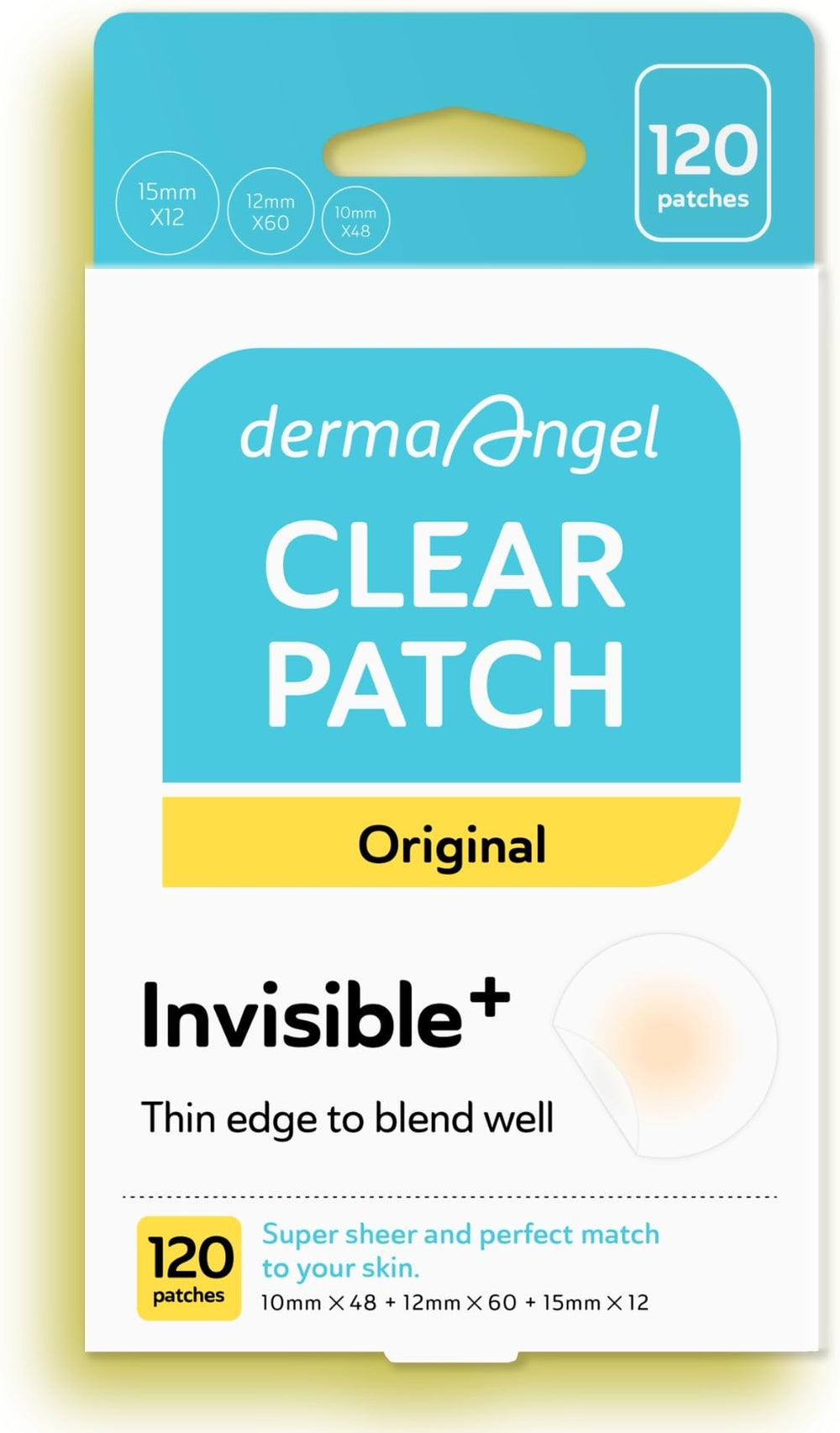 DERMA ANGEL Ultra Thin Edge patch blends invisibly under makeup for discreet coverage.