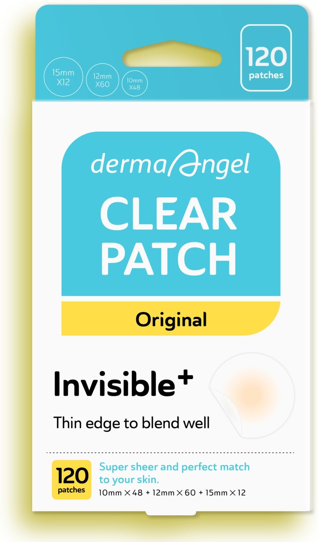 DERMA ANGEL Ultra Thin Edge patch blends invisibly under makeup for discreet coverage.