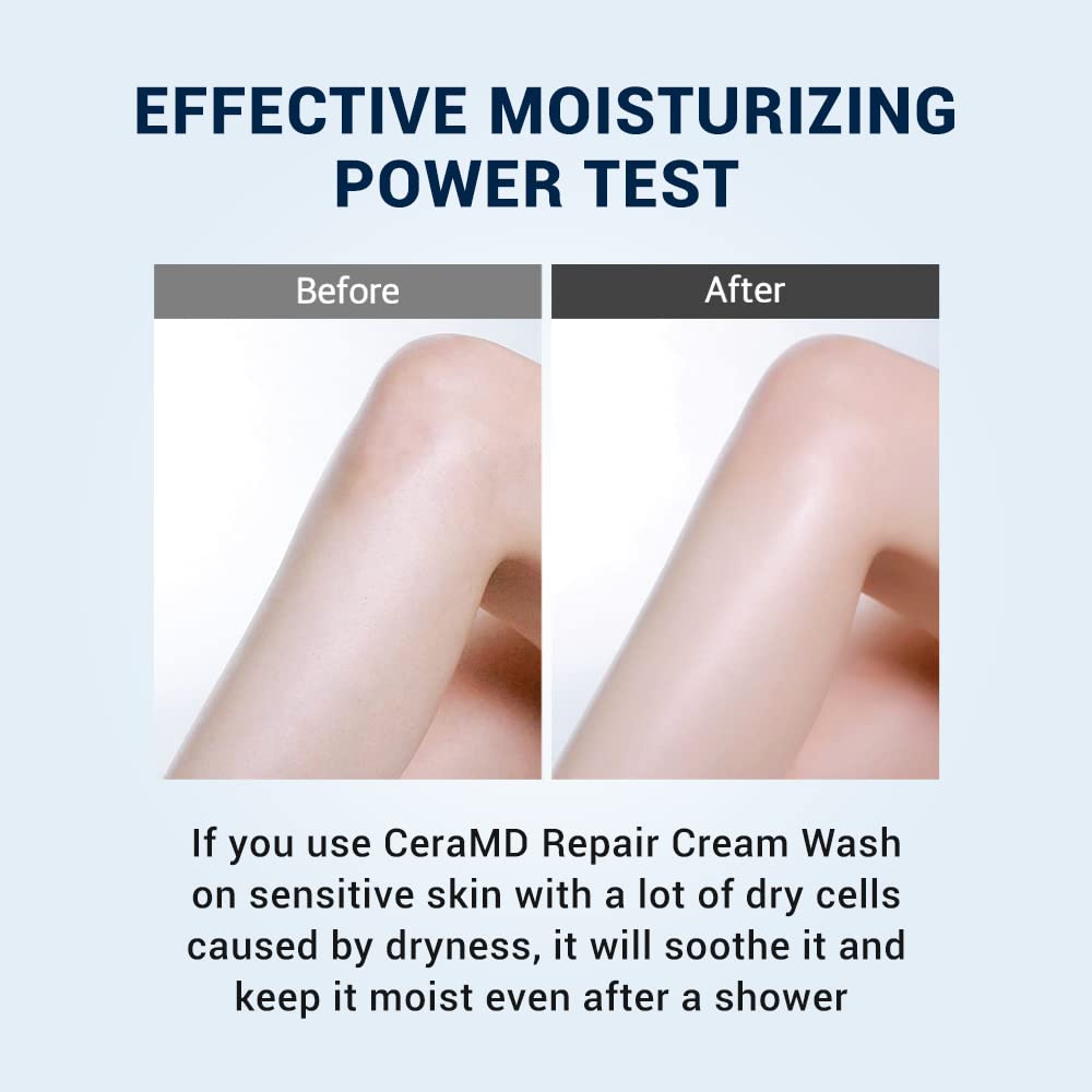 Derma B CeraMD Repair Cream Wash: close-up sur la barrière cutanée renforcée par les actifs.