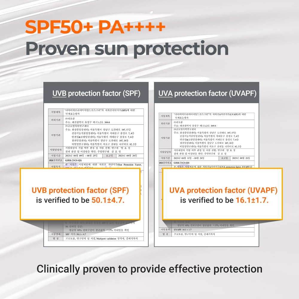 Protection UV Derma B Everyday SPF50+ PA++++ pour usage quotidien.