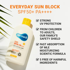 Derma B Everyday Sun Block — application visage et corps pour une protection homogène