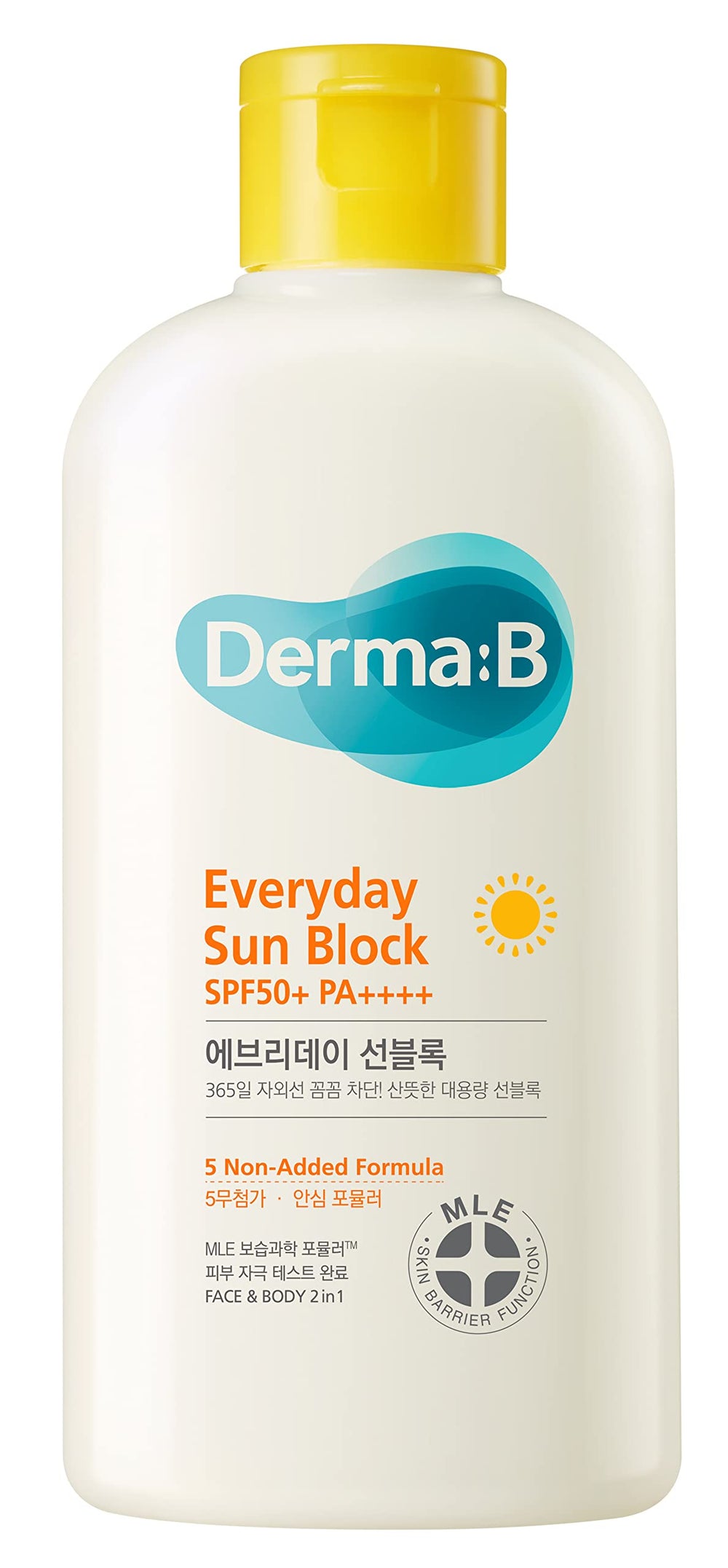 Derma B Everyday Sun Block — bouteille apparente et texture légère facilitant l’application