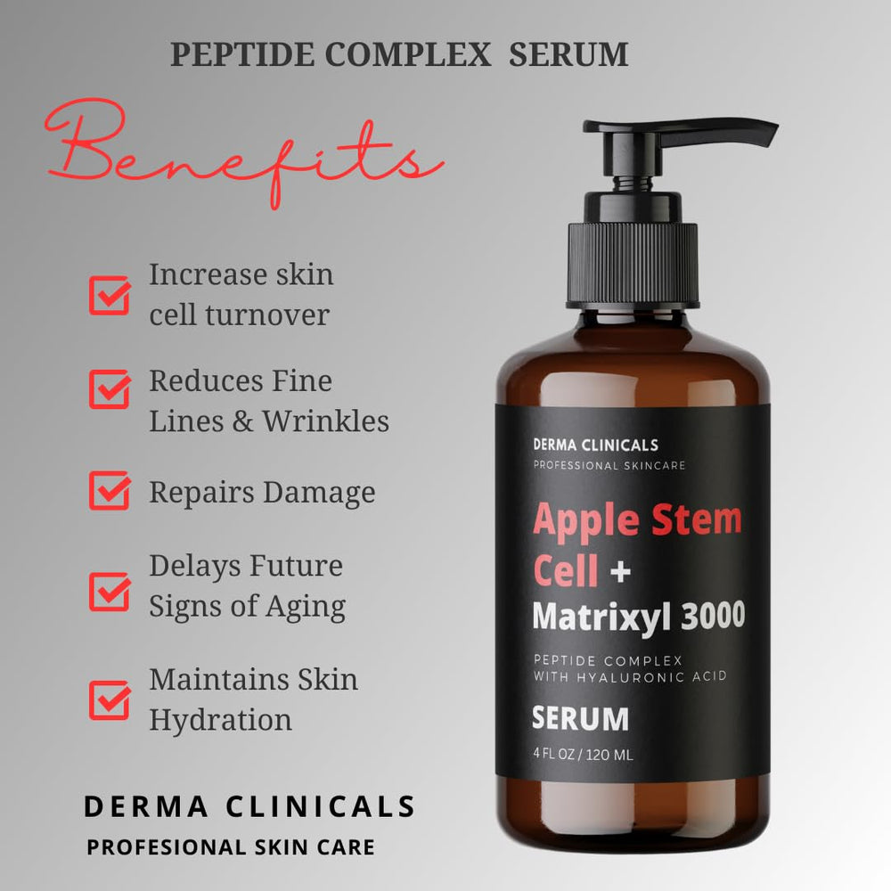 DERMA CLINICALS Sérum cellules souches de pomme et Matrixyl 3000: texture légère et pénétration rapide.