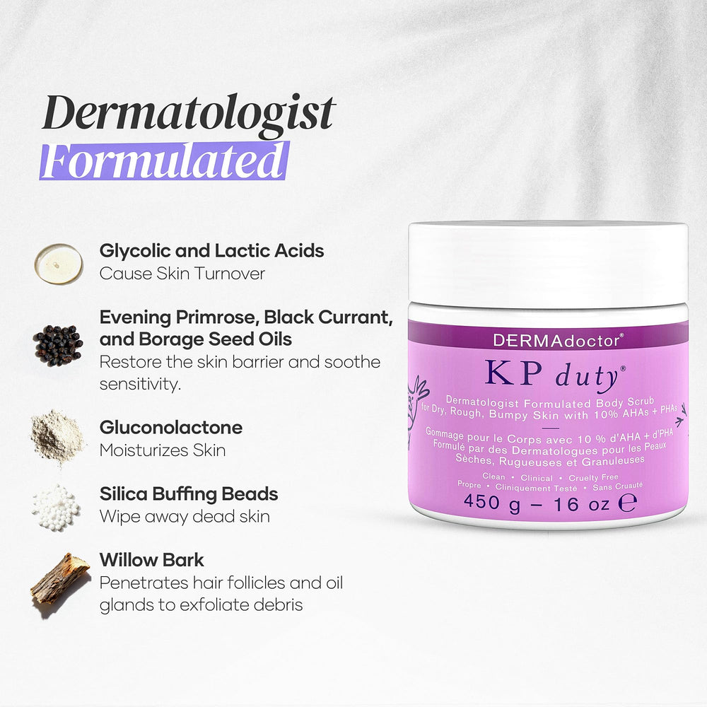 DERMAdoctor KP Bump Eraser, actifs AHA et PHA exfoliant en douceur