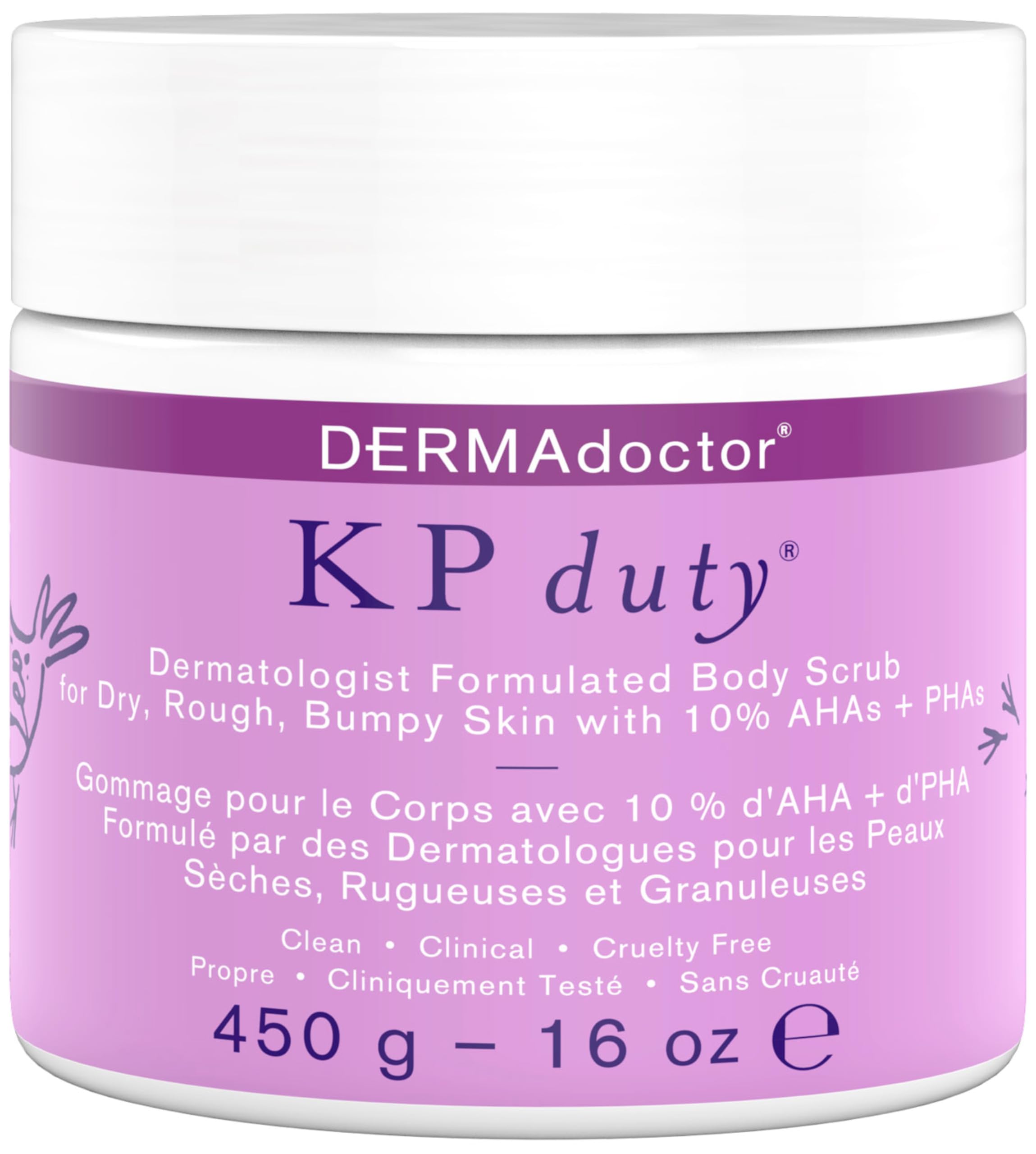 DERMAdoctor KP Bump Eraser, texture gommage-corps révélant peau plus lisse après usage