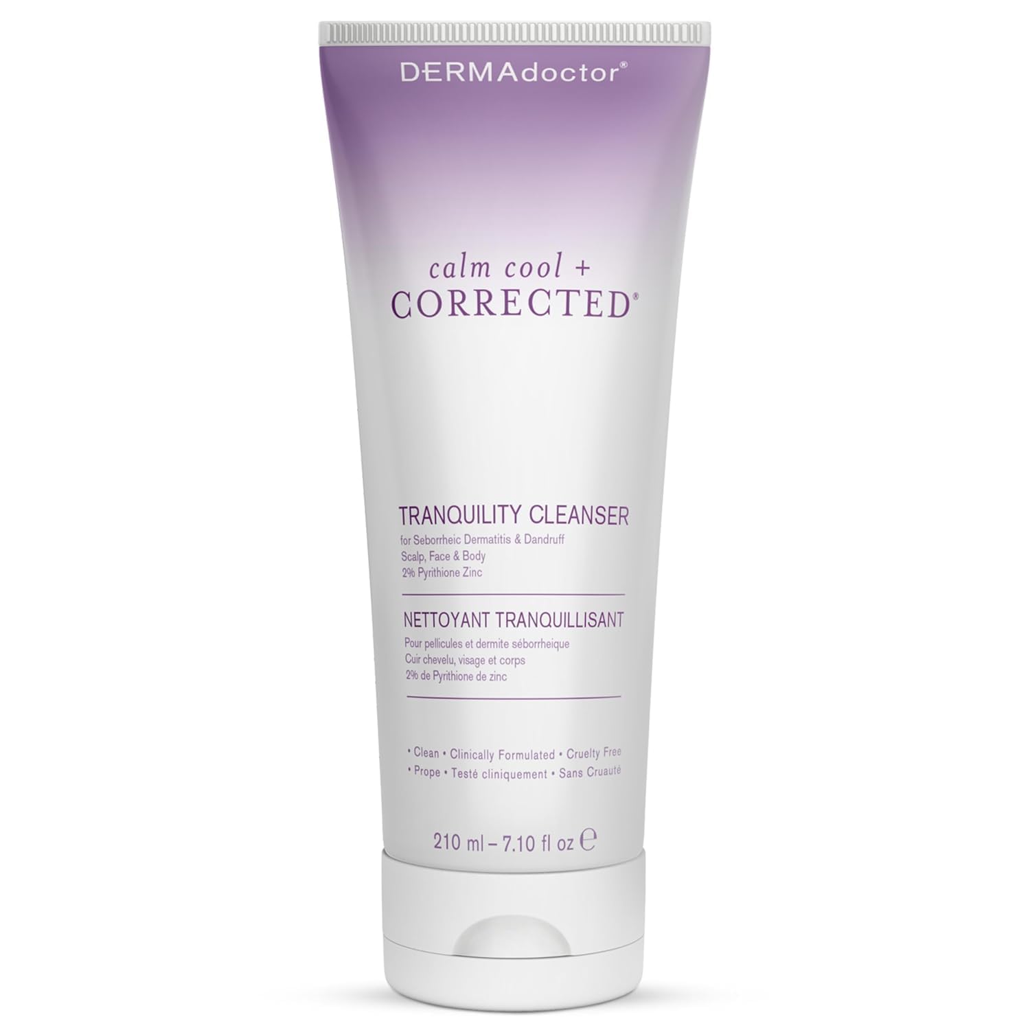 Shampoing DERMAdoctor séborrhéique en bouteille, soulage le cuir chevelu.