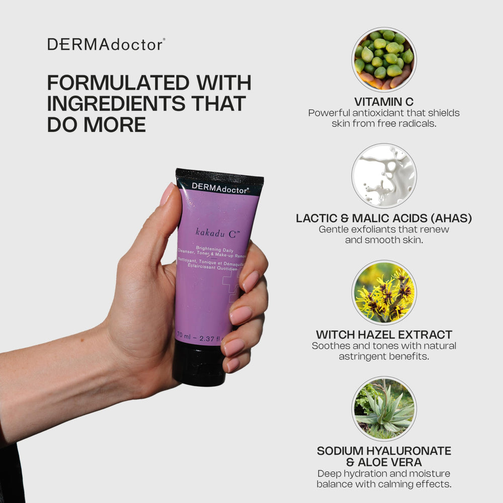 DERMAdoctor Vitamine C Lave Visage: soin ciblé pour resserrer les pores apparents.