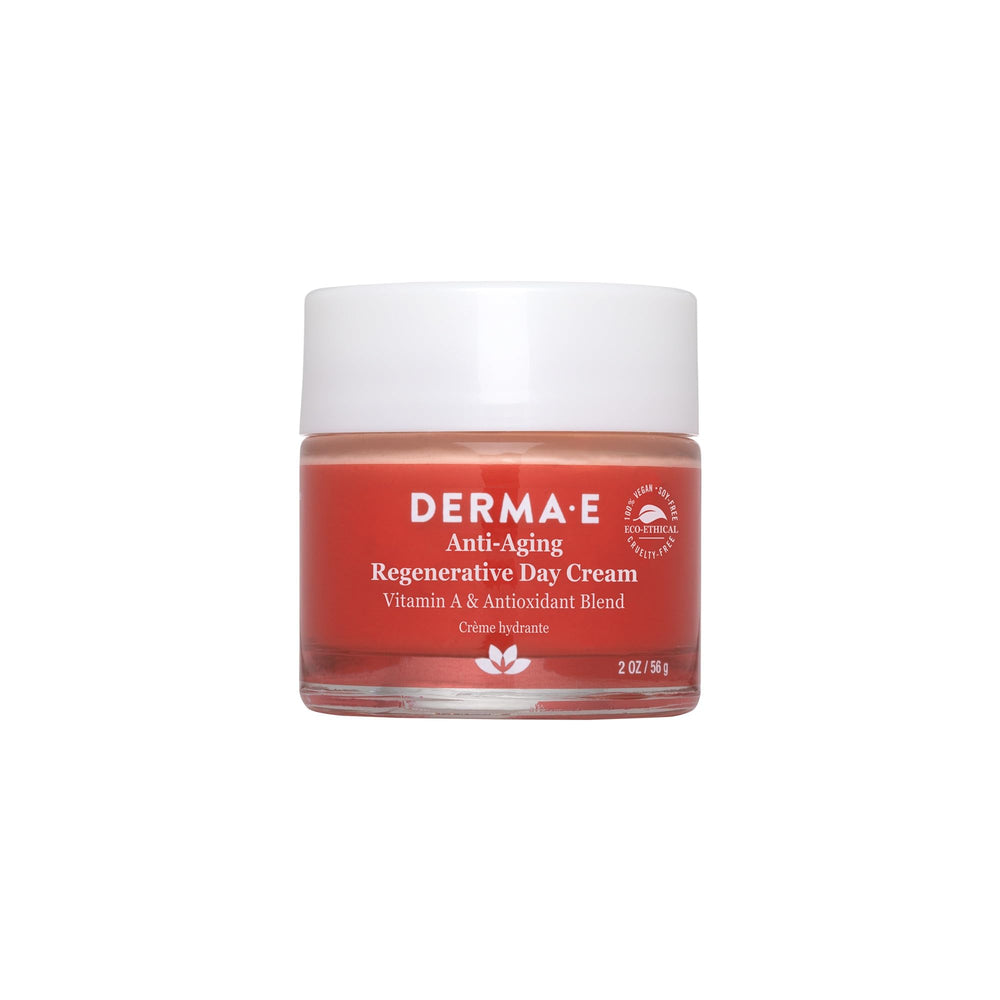 Emballage 2 oz Derma E Anti-Âge Crème Jour, pratique et portable.