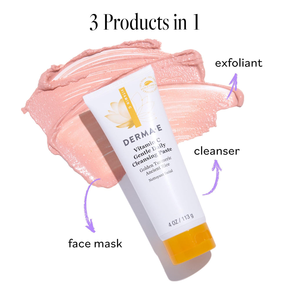 Derma E application quotidienne matin et soir pour une routine simple et efficace