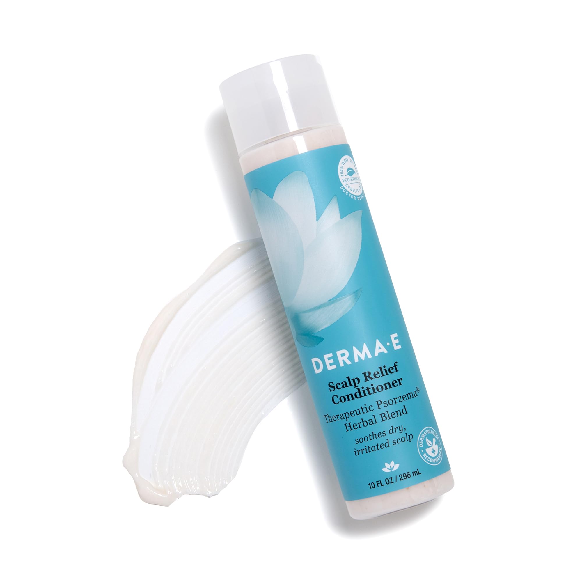 DERMA E conditionneur-relief avant-après-shampoing démontre l’effet démêlant.