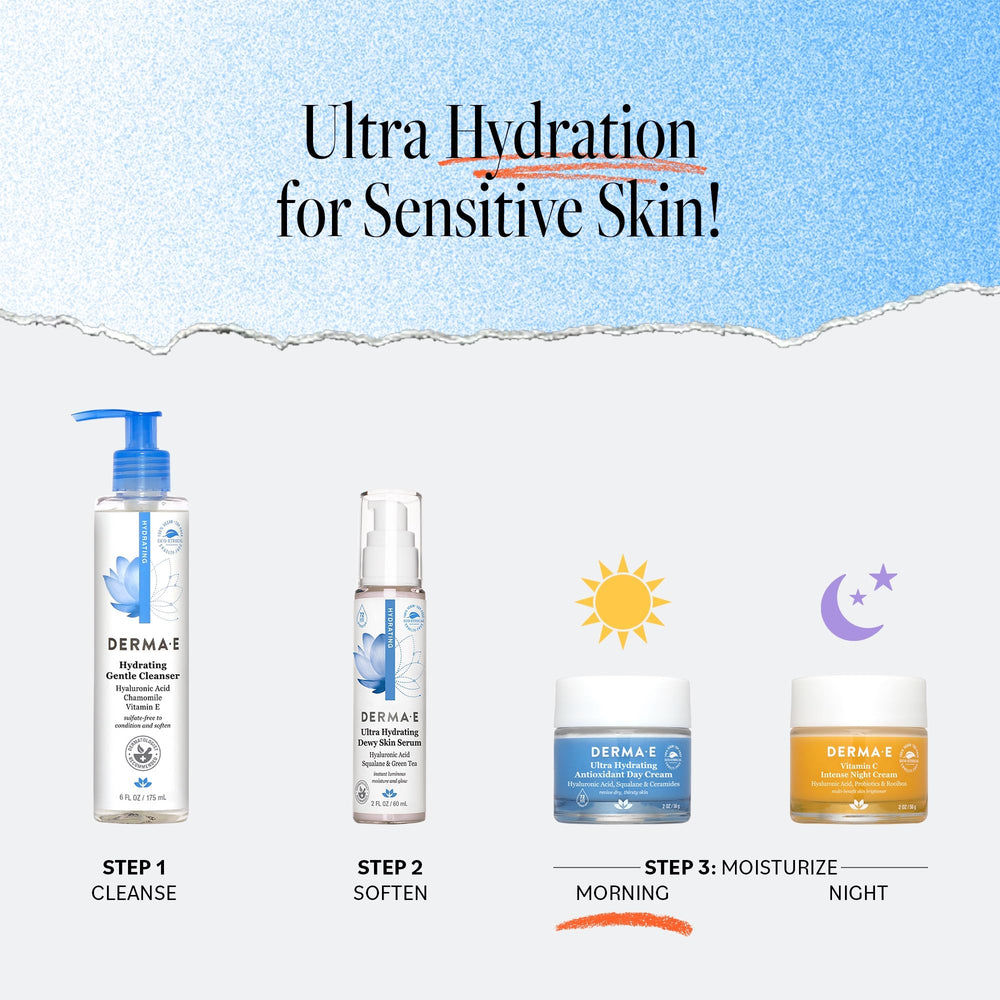 Ingrédients Derma-E Jour acide hyaluronique pour hydratation profonde