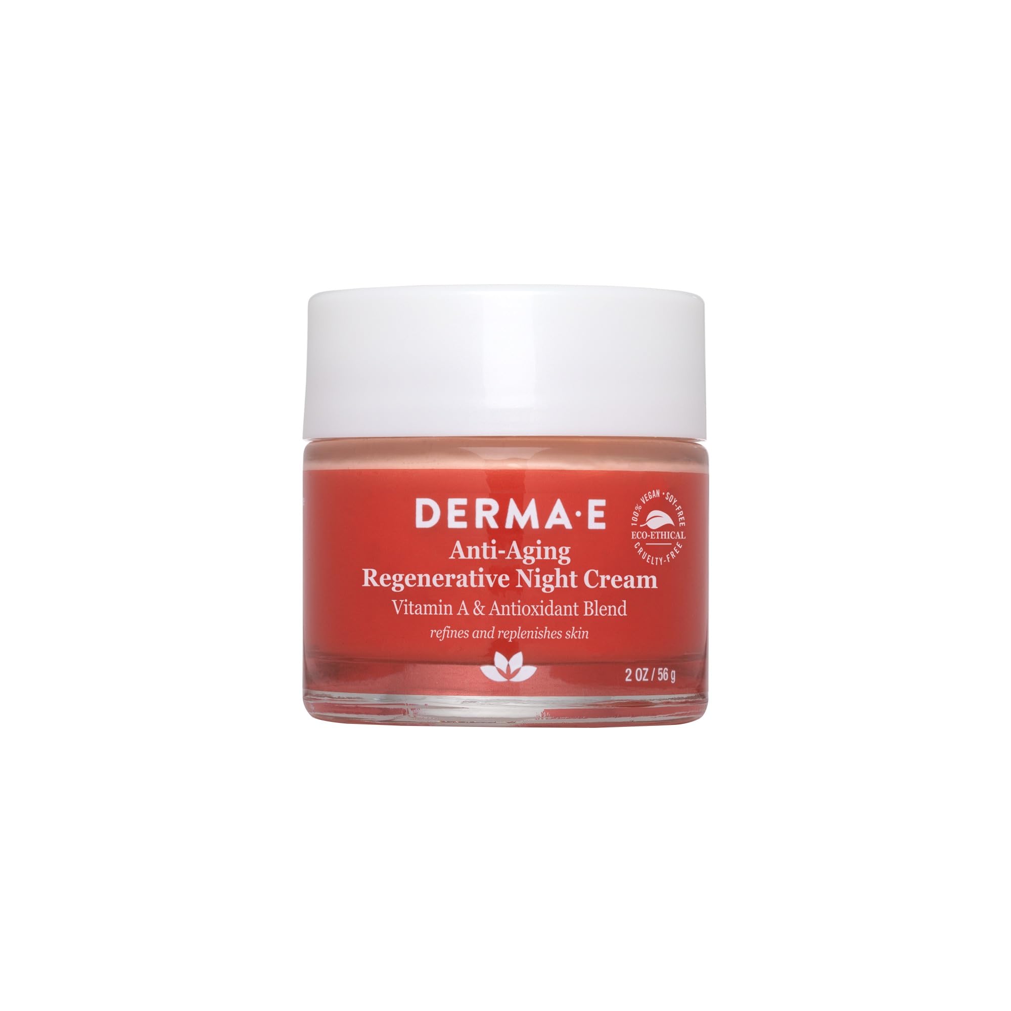 Derma E Crème Nuit Anti‑Âge Régénératrice, texture lisse et hydratante pour le visage.