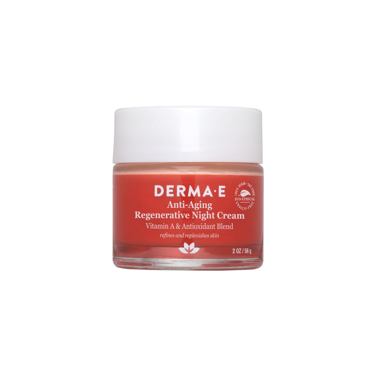 Derma E Crème Nuit Anti‑Âge Régénératrice, texture lisse et hydratante pour le visage.