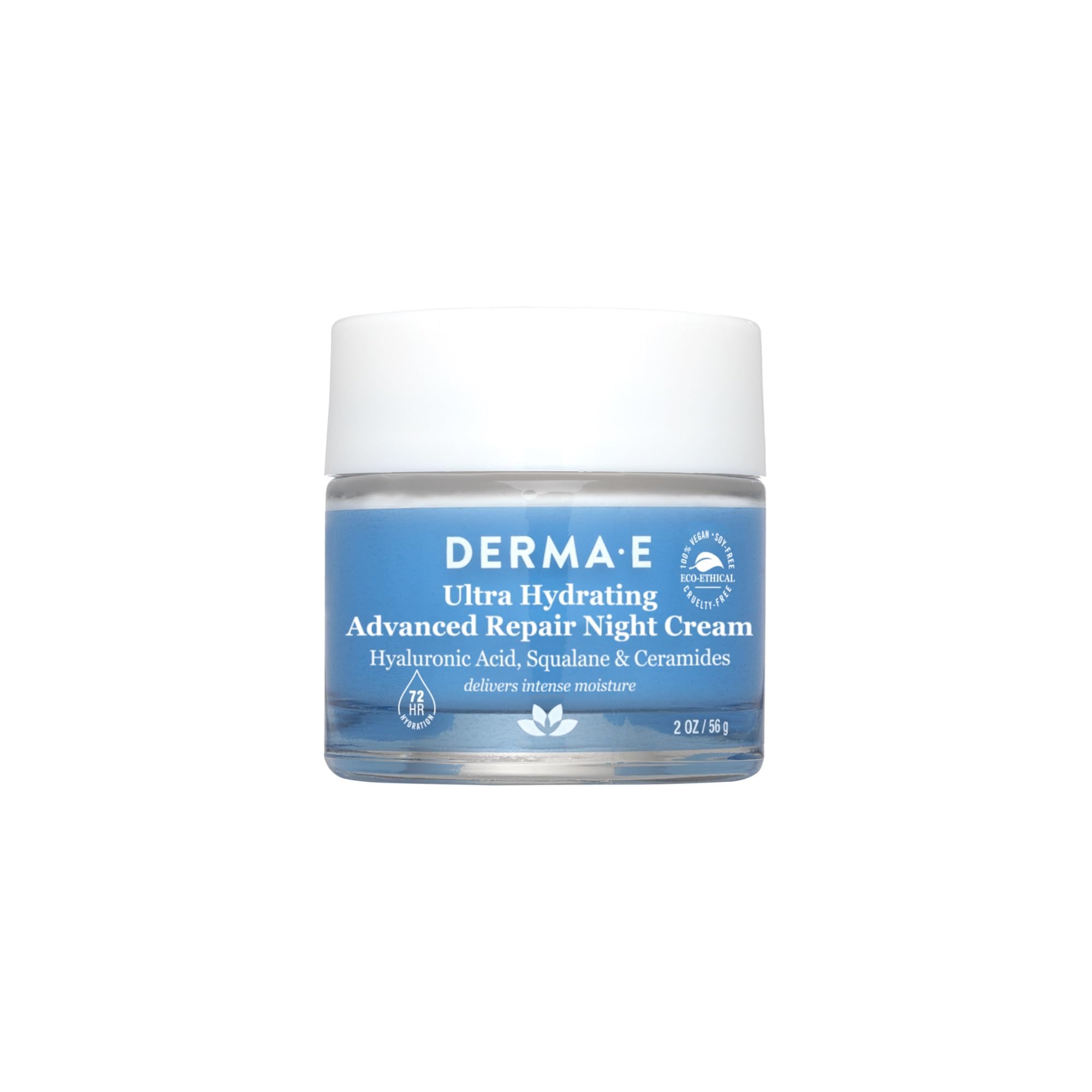 Derma E Crème Nuit Ultra Hydratante – bouteille avec hydratation nocturne durable.
