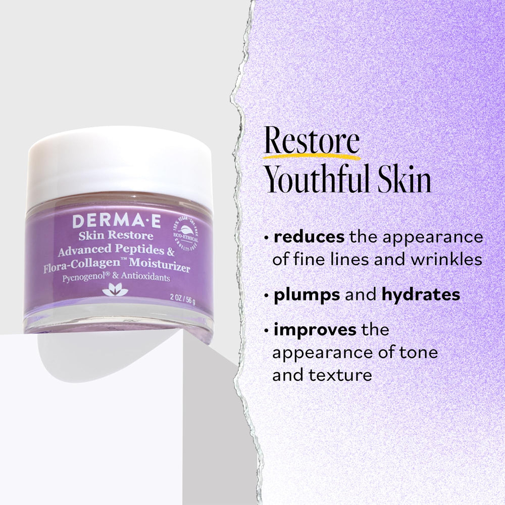Derma-E crème visage nuit hydratante – texture riche pour la peau au réveil.