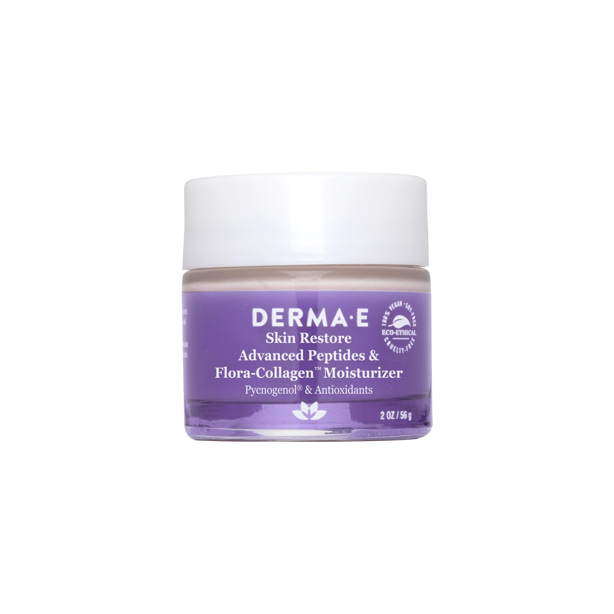 Derma-E crème visage peptides Flora-Collagen – flacon, hydratation durable pour la peau.