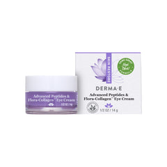 Derma E Crème Yeux peptides Flora-Collagène, apport d'hydratation ciblé autour des yeux.