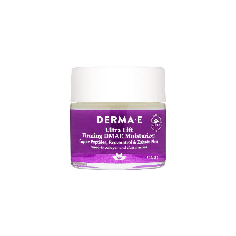 Derma E Firming DMAE crème visage bouteille 60ml, hydratation durable et fermeté potentielle.