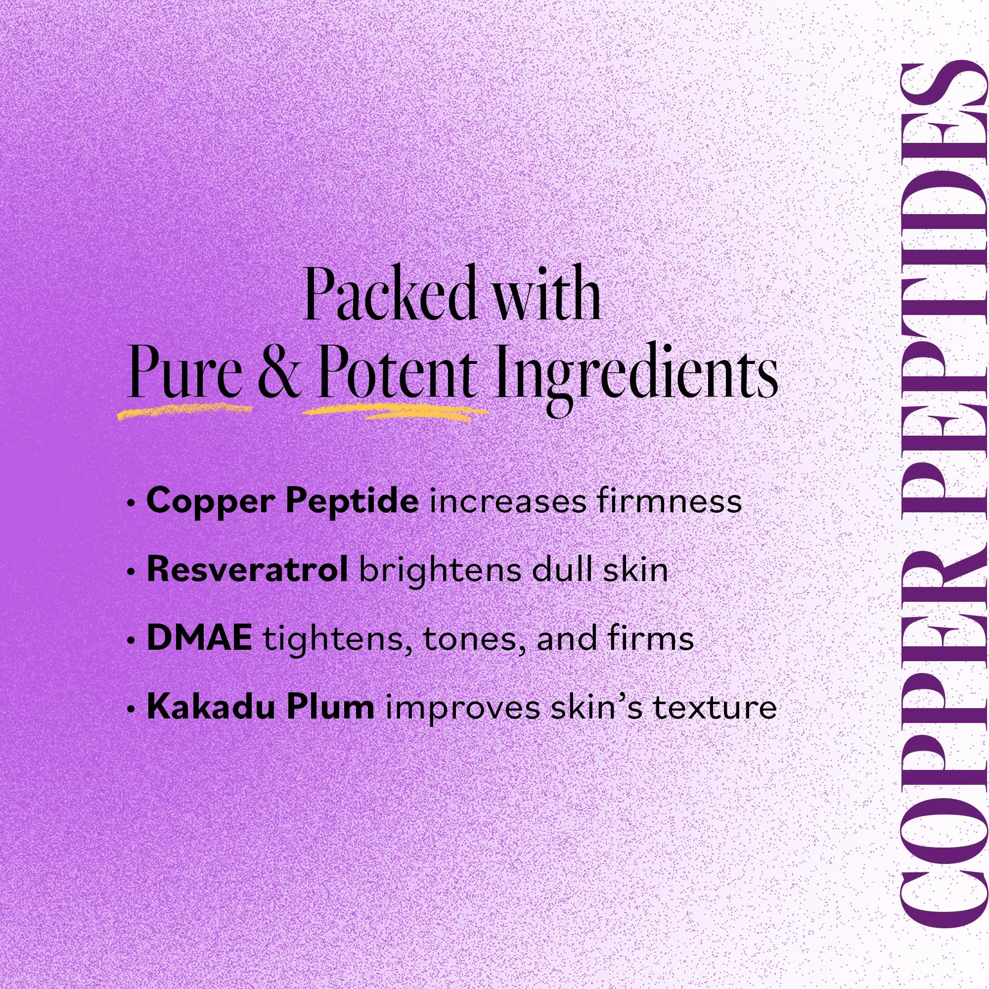 Derma E Firming DMAE résveratrol et Kakadu Plum, antioxydants pour une peau lumineuse.