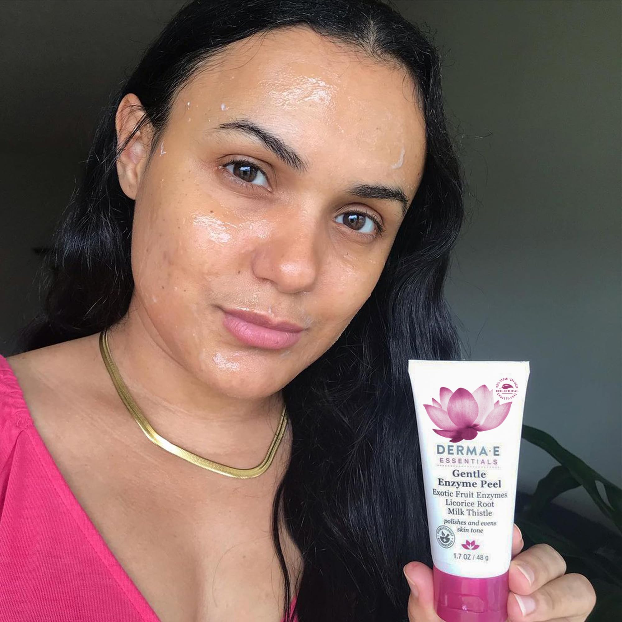 Derma E Gentle Enzyme Peel – conseils-application; masque visage et décolleté après nettoyage.