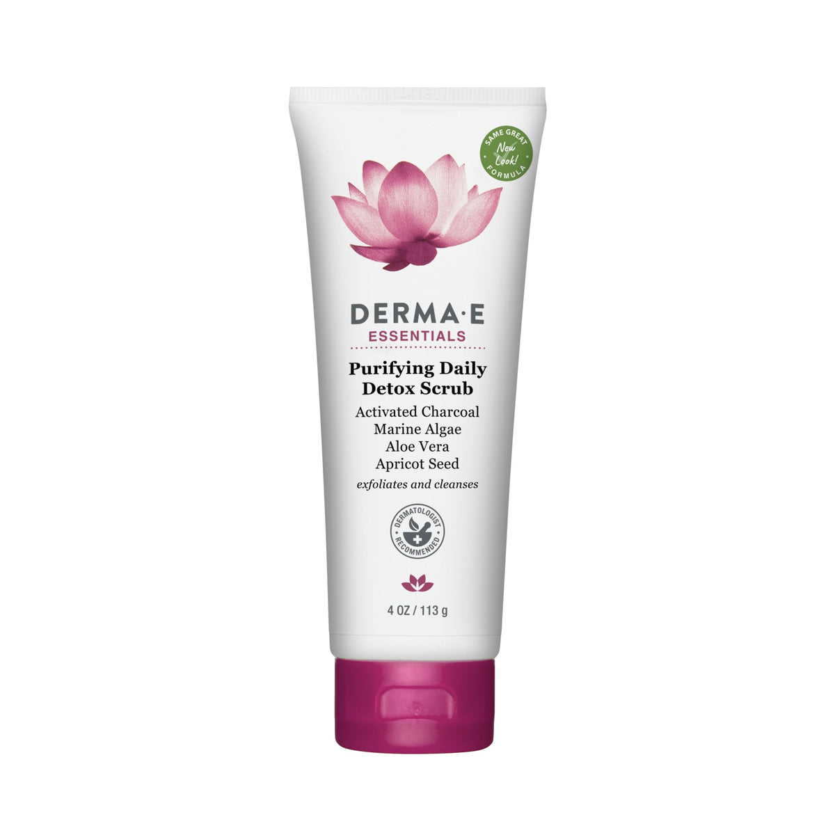 DERMA E gommage purifiant quotidien dans son pot, offre une exfoliation douce et prépare l hydratation