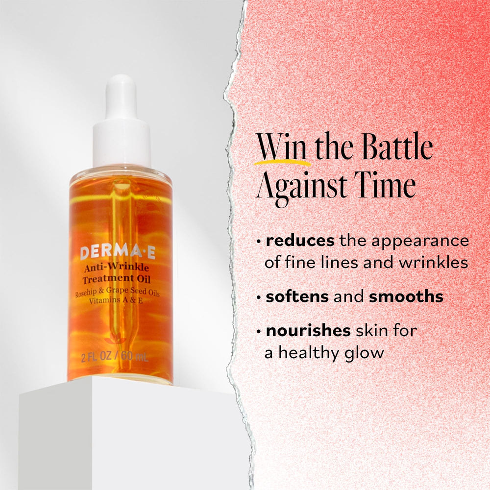 DERMA E Huile anti-rides pour le cou, hydratation délicate et durable.