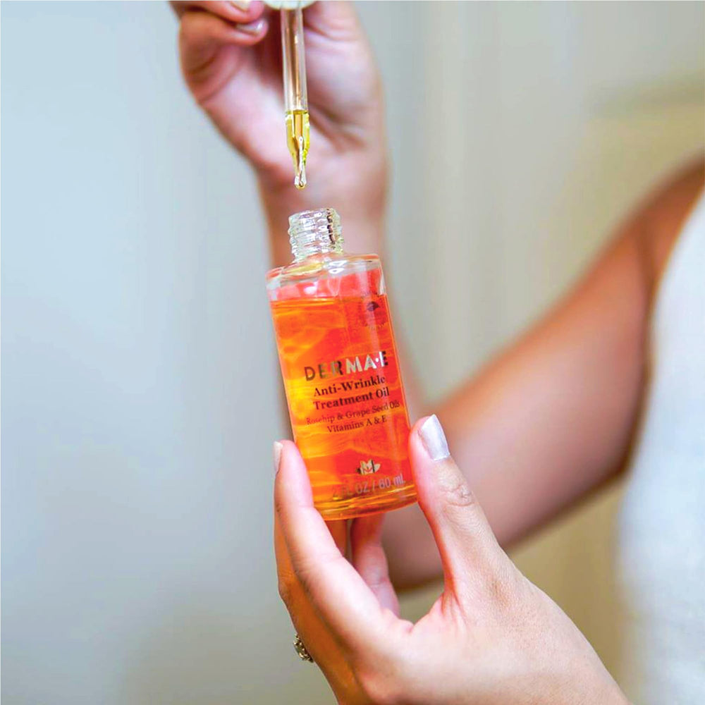 DERMA E Huile anti-rides pour peau mature, douceur au quotidien.
