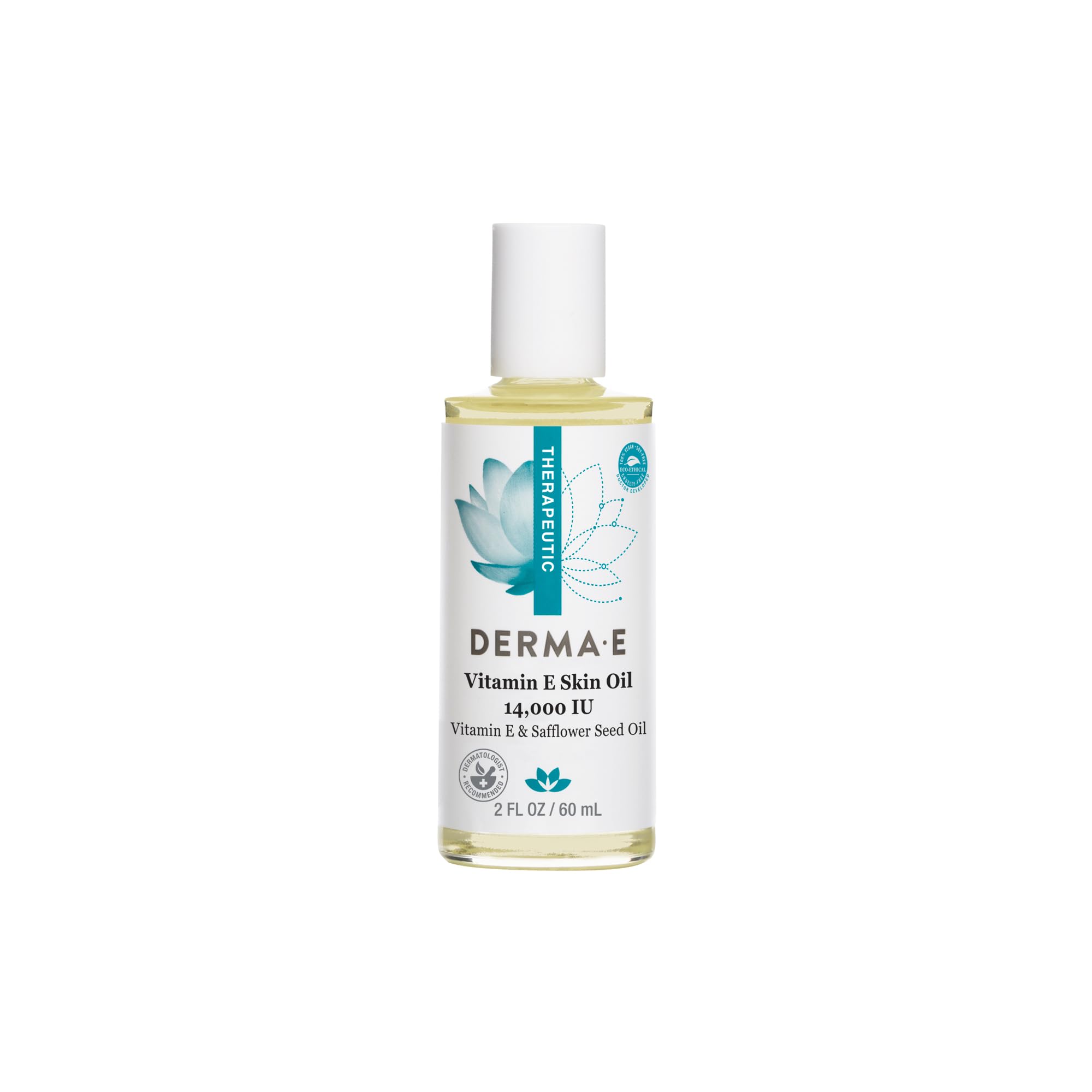Derma E huile vitamine E pour le visage, bouteille prête à hydrater quotidiennement.