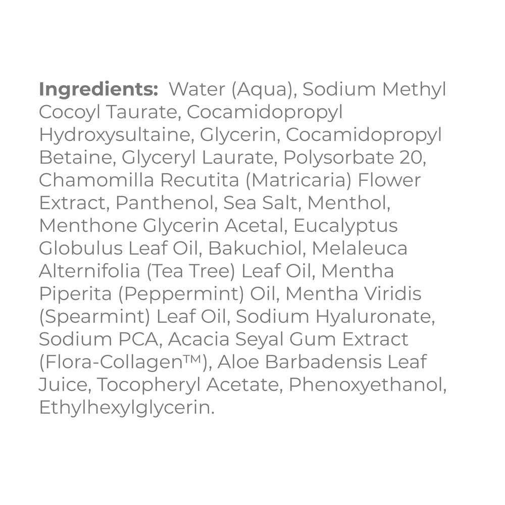 Melange d-herbes menthe Derma E pour une sensation fraiche.