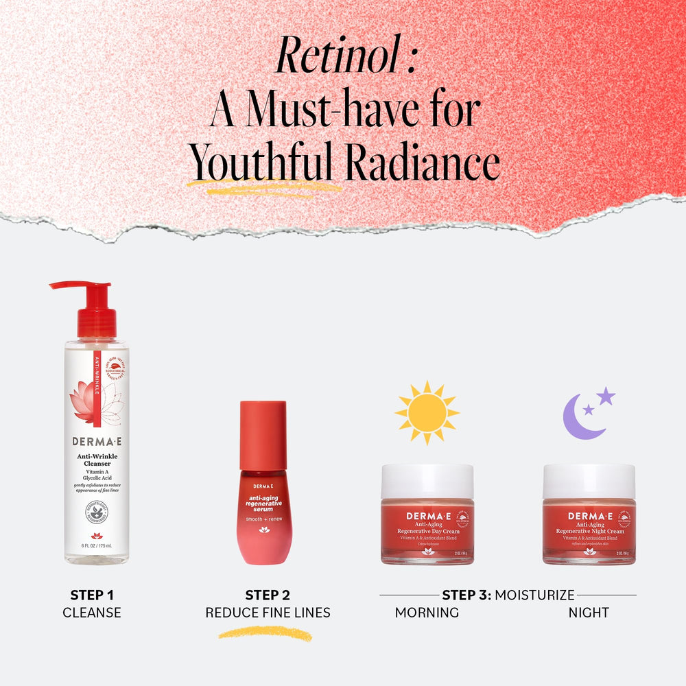 Derma E nighttime use on clean face and neck