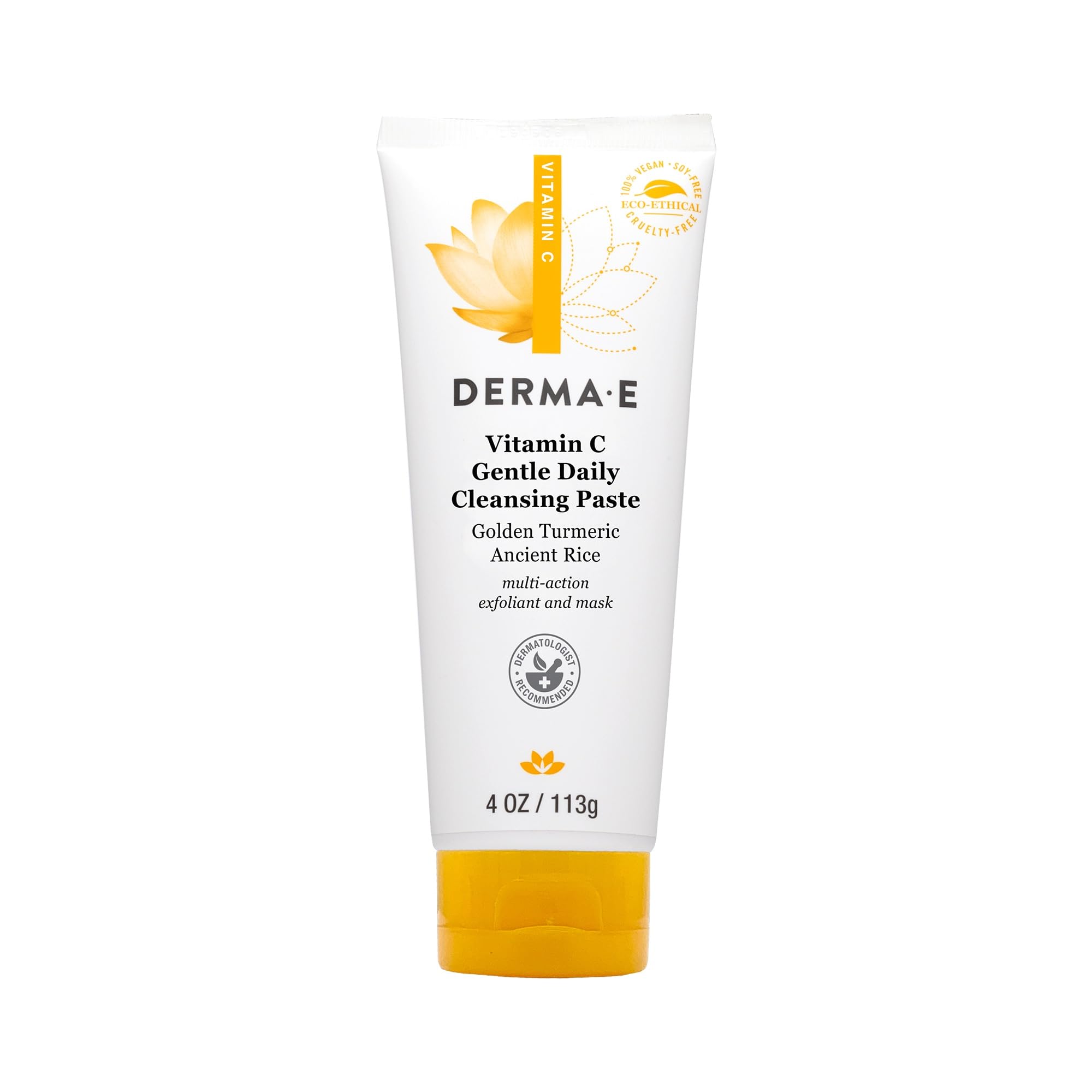 Derma E pâte nettoyante quotidienne à la vitamine C purifie en douceur pour un teint éclatant