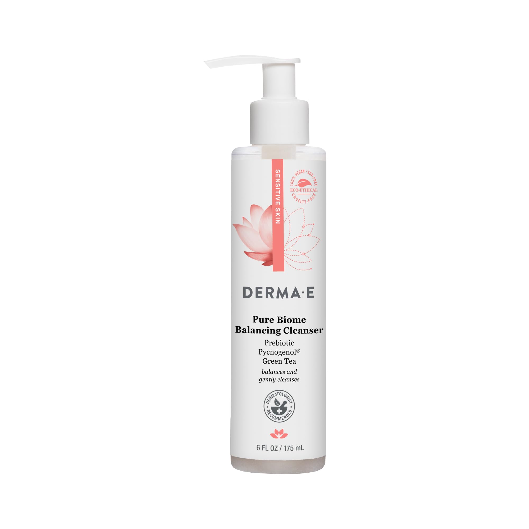 Derma E Pure Biome Balancing Cleanser: nettoyage quotidien doux pour peau sensible.
