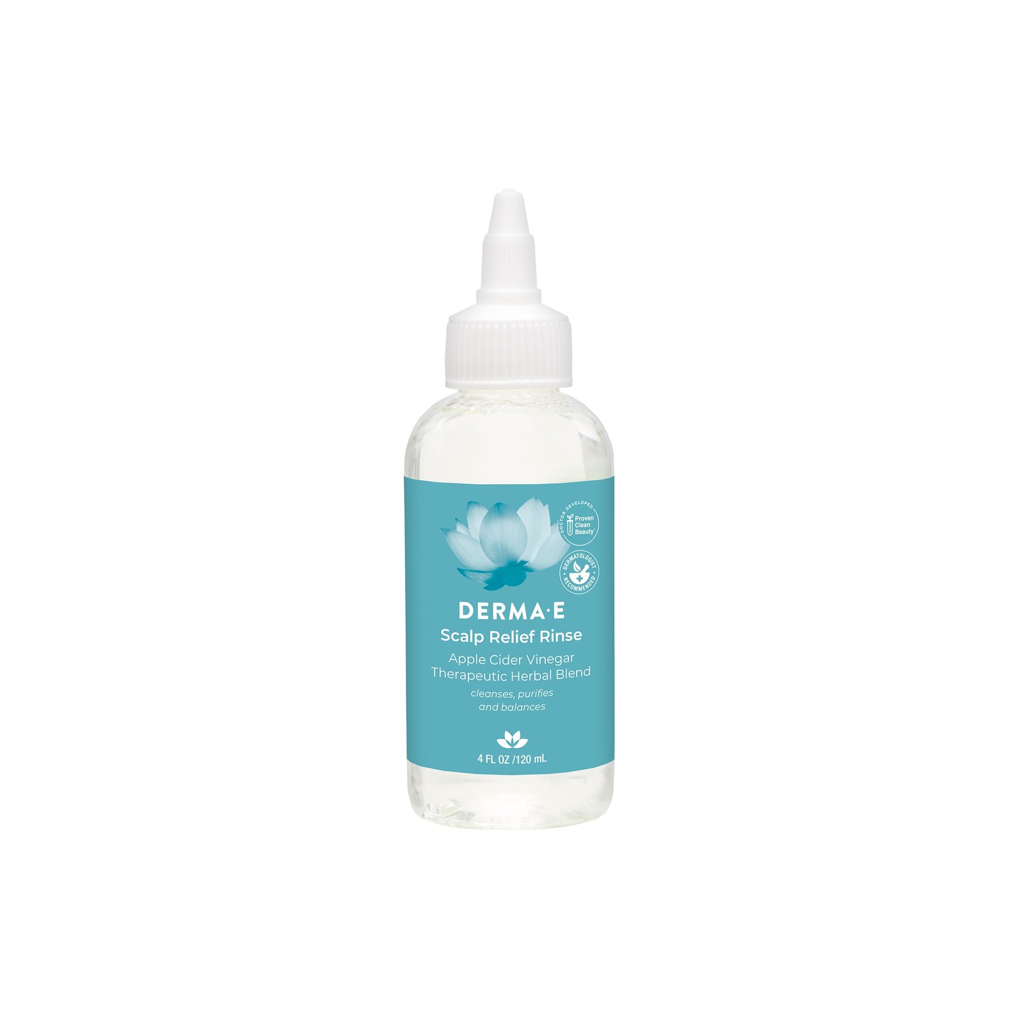 Rinçage exfoliant Derma-E pour cuir chevelu, nettoyage en douceur et fraîcheur.