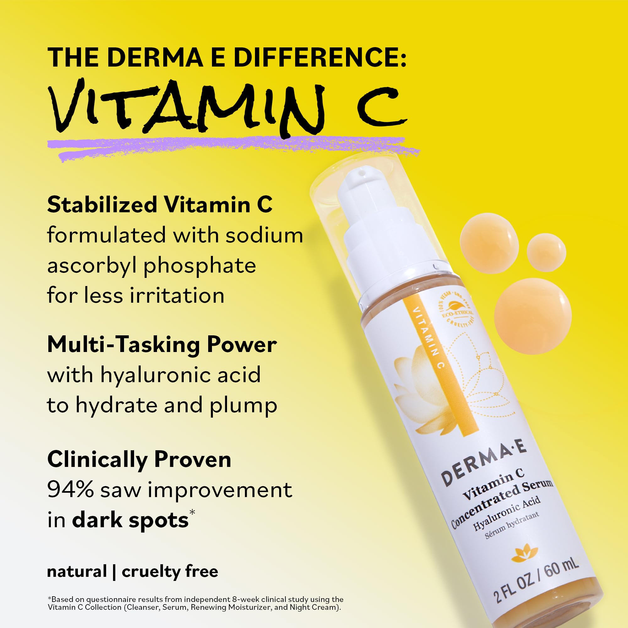 Derma E Serum vitamine C et aloe, douceur après chaque utilisation.