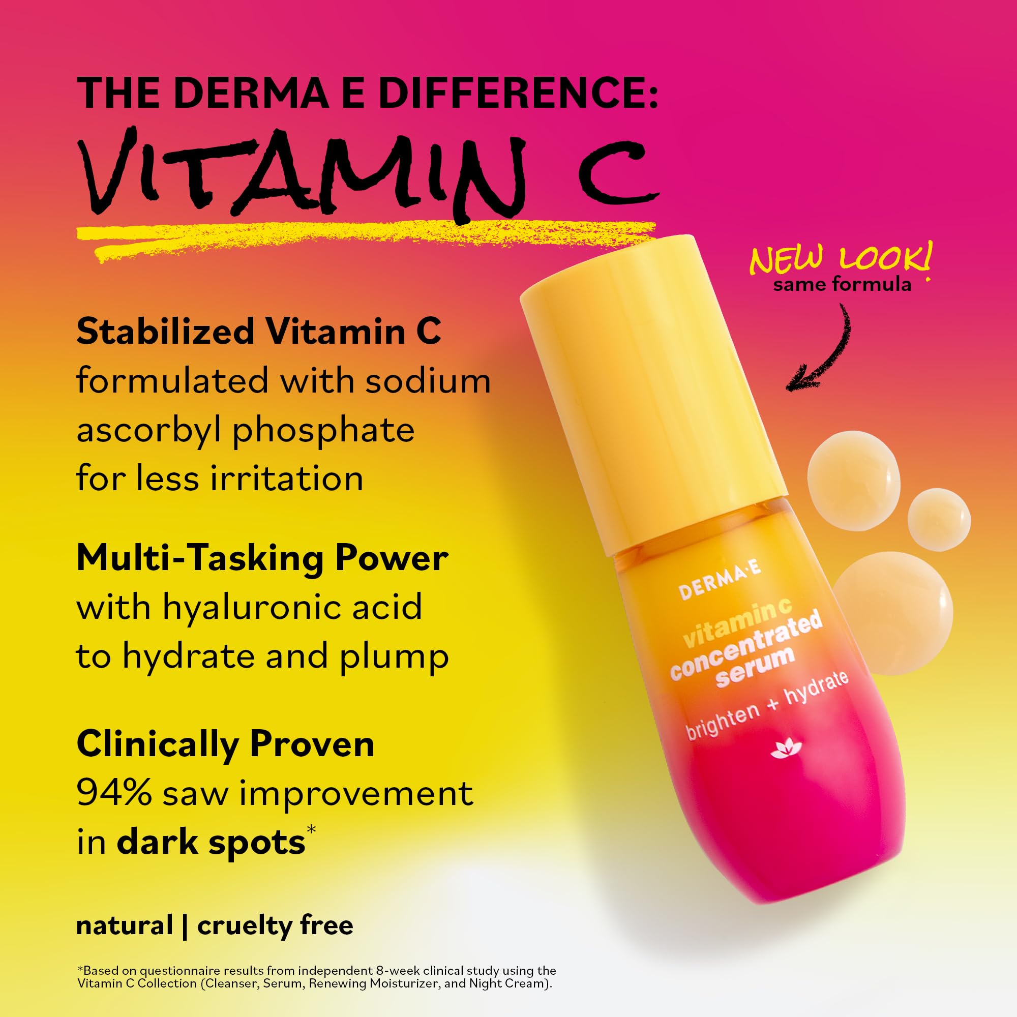 DERMA E sérum vitamine C formule naturelle et vegan.
