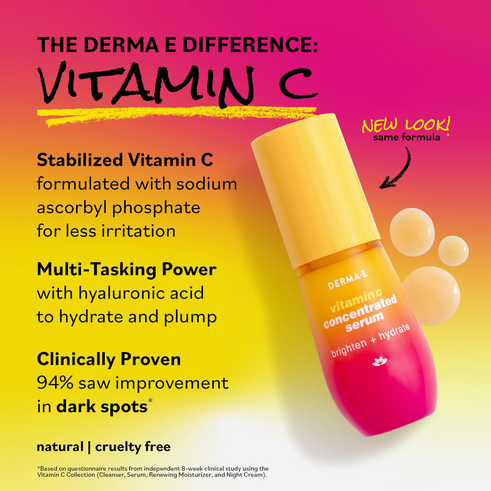 DERMA E sérum vitamine C formule naturelle et vegan.